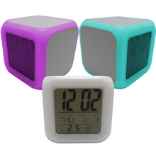 Load image into Gallery viewer, Digital LED Color Change Alarm Clock
