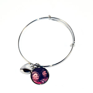Circle Adjustable Photo Bracelet with Ball Stopper