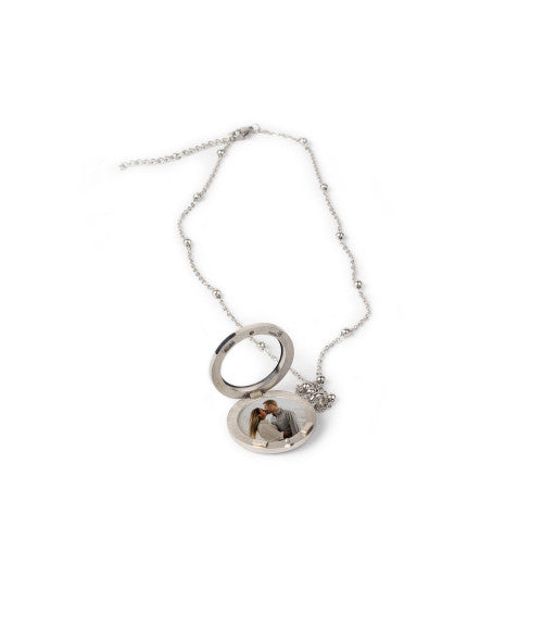 Stainless Steel Necklace with Glass Locket