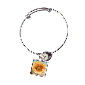Square Adjustable Photo Bracelet with Ball Stopper