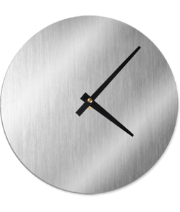 Silver 8-1/8" Round Aluminum Clock